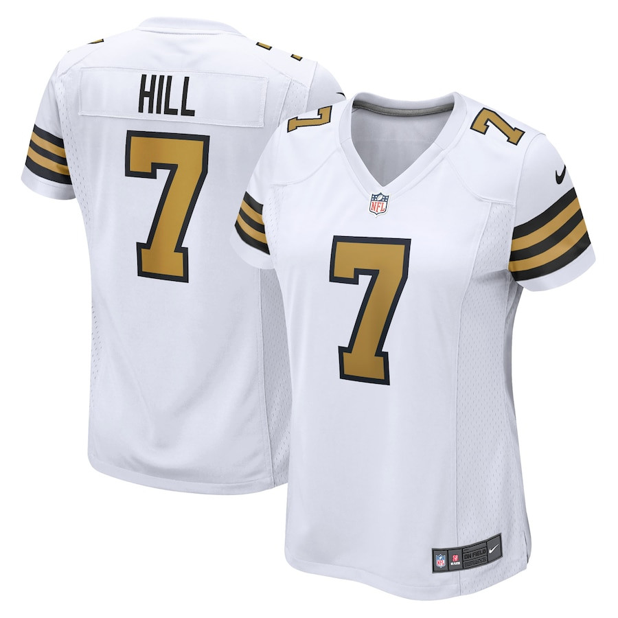 Taysom Hill 7 New Orleans Saints Women Alternate Game Jersey - White JS2428 Saliibo