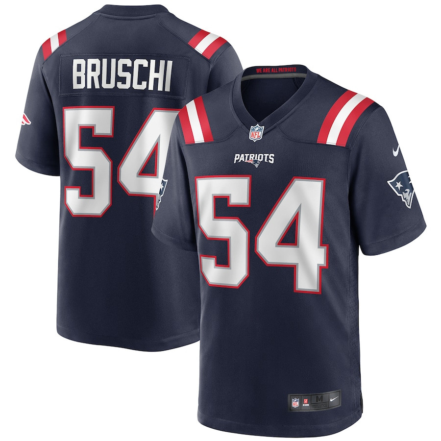 Tedy Bruschi 54 New England Patriots Men Game Retired Jersey - Navy JS4367 Saliibo