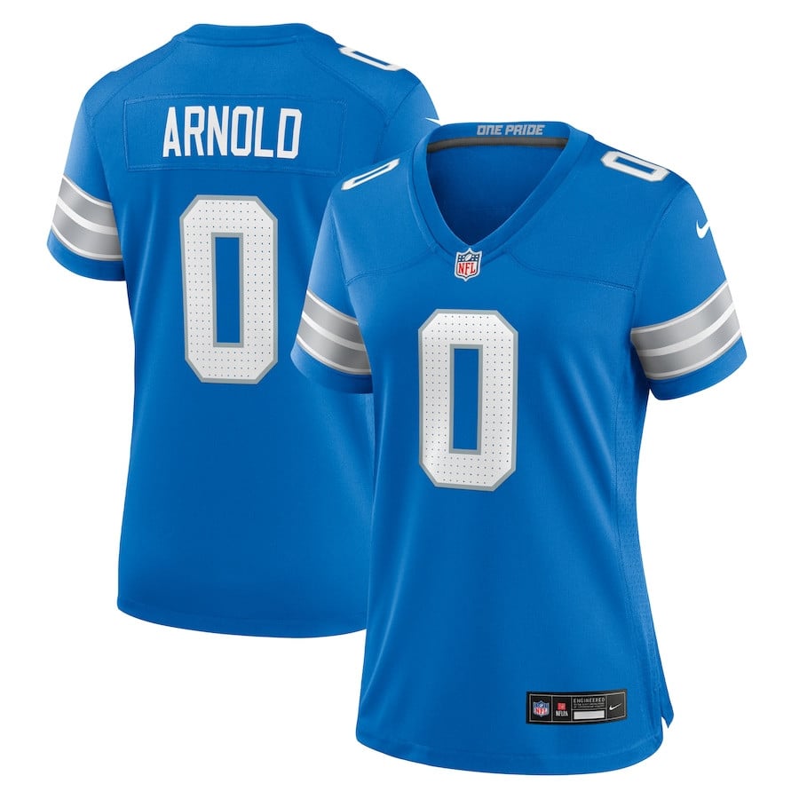 Terrion Arnold 0 Detroit Lions Women's Team Game Jersey - Blue JS4491 Saliibo