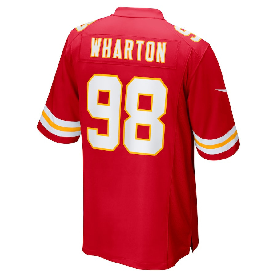 Tershawn Wharton #98 Kansas City Chiefs Super Bowl LIX Jersey - Men's - Red JS1349 Saliibo - Image 3