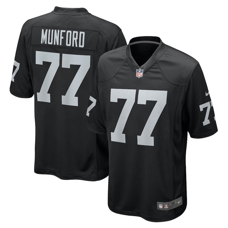 Thayer Munford Jr. 77 Las Vegas Raiders Team Game Men Jersey - Black JS6572 Saliibo