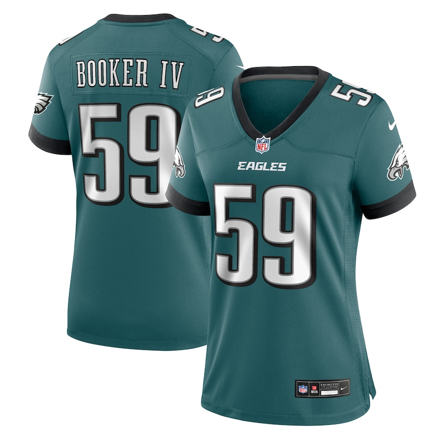 Thomas Booker IV 59 Philadelphia Eagles Women's Team Game Jersey - Midnight Green JS6889 Saliibo