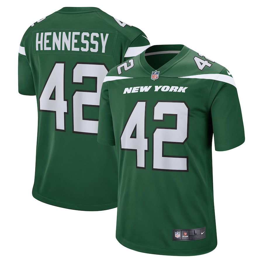 Thomas Hennessy 42 New York Jets Men Game Jersey - Gotham Green JS4102 Saliibo