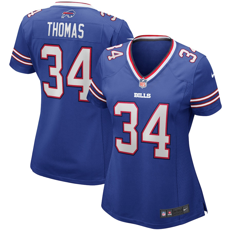 Thurman Thomas 34 Buffalo Bills Women Game Retired Jersey - Royal JS3168 Saliibo