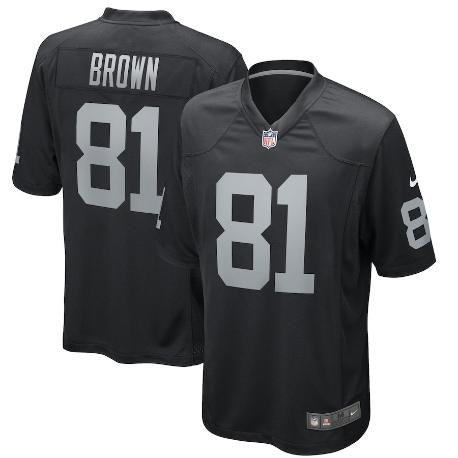 Tim Brown 81 Las Vegas Raiders Men Game Retired Jersey - Black JS6579 Saliibo
