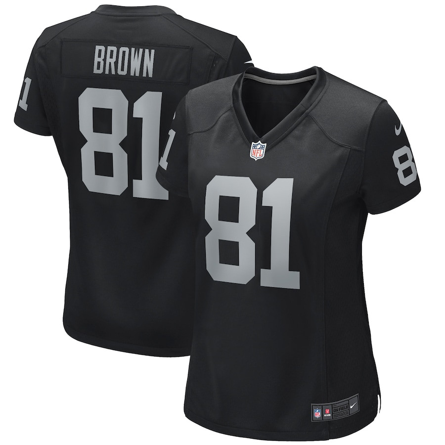 Tim Brown 81 Las Vegas Raiders Women Game Retired Jersey - Black JS4799 Saliibo
