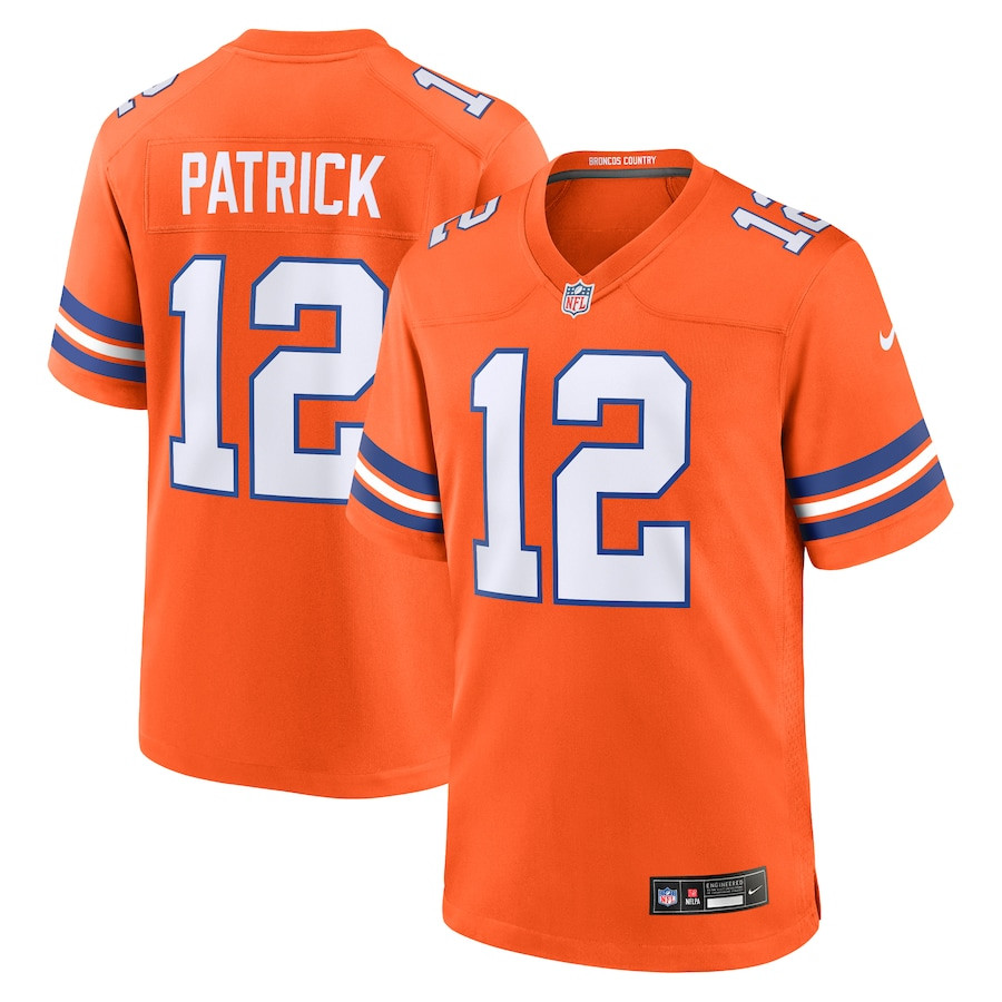 Tim Patrick 12 Denver Broncos Mile High Collection 1977 Throwback Player Game Men Jersey - Orange JS2909 Saliibo