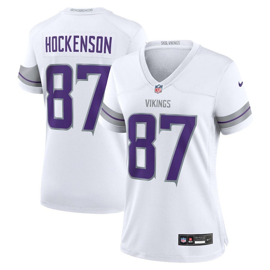 T.J. Hockenson 87 Minnesota Vikings Women's Alternate Game Player Jersey - White JS5887 Saliibo