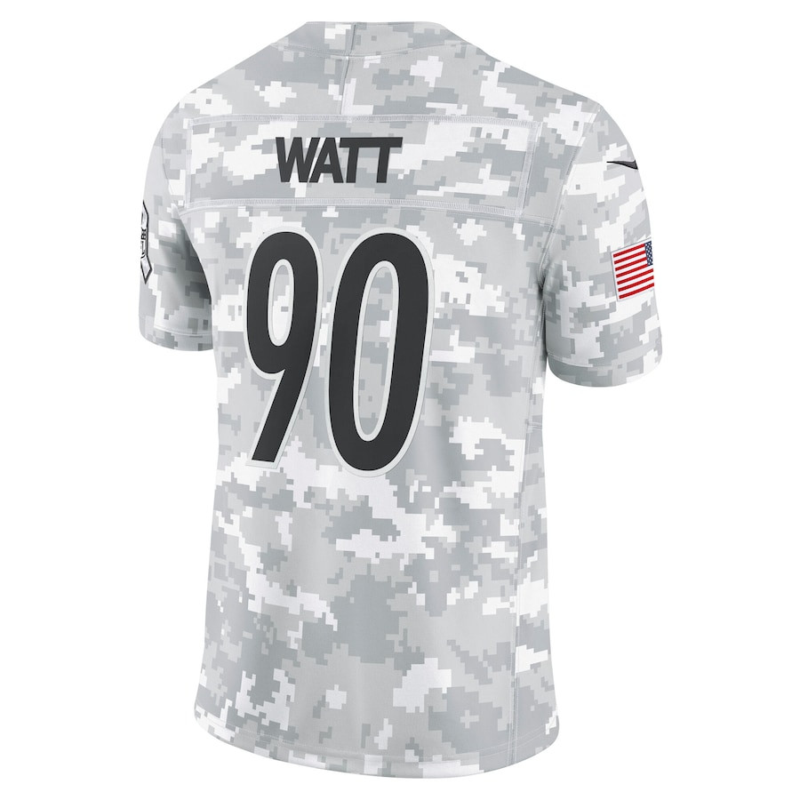 T.J. Watt 90 Pittsburgh Steelers 2024 Salute to Service Limited Men Jersey - Arctic Camo JS5989 Saliibo - Image 3