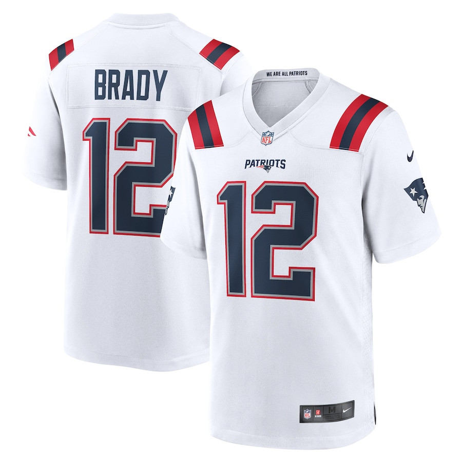 Tom Brady 12 New England Patriots Men Retired Game Jersey - White JS4778 Saliibo