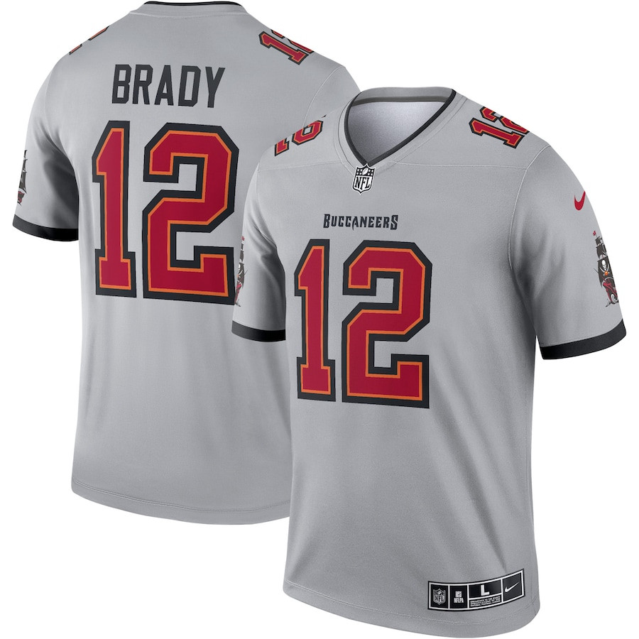 Tom Brady 12 Tampa Bay Buccaneers Men Inverted Legend Jersey - Gray JS9835 Saliibo