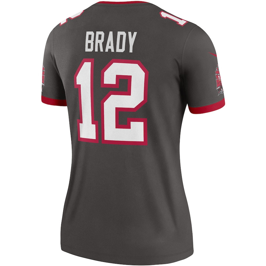 Tom Brady 12 Tampa Bay Buccaneers Women Alternate Legend Jersey - Pewter JS1898 Saliibo - Image 3
