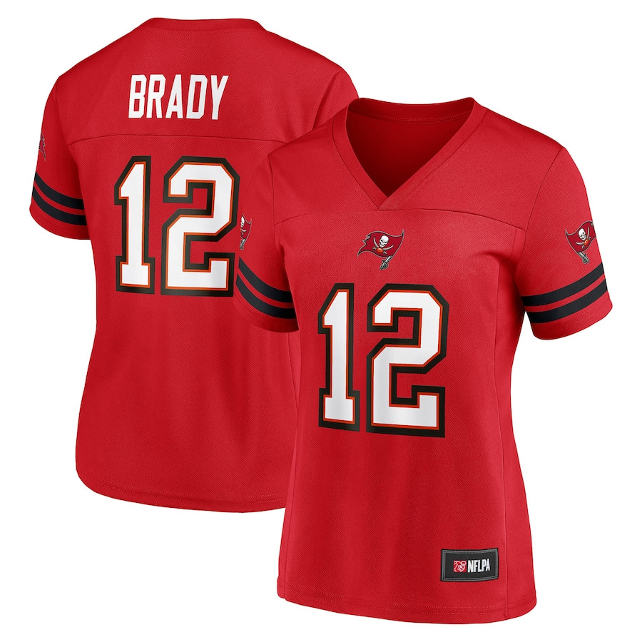 Tom Brady 12 Tampa Bay Buccaneers Women Game Jersey - Red JS6392 Saliibo