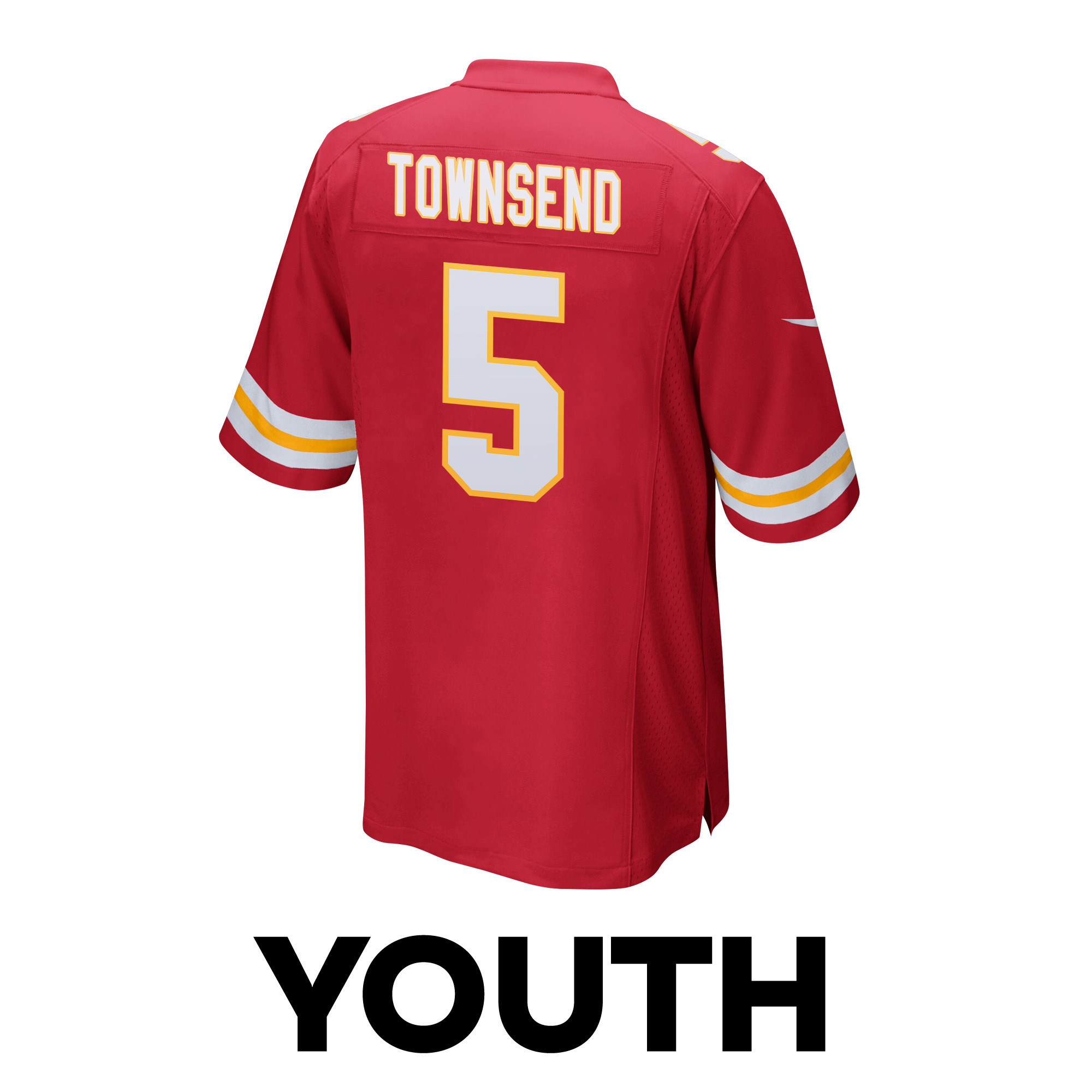 Tommy Townsend 5 Kansas City Chiefs Super Bowl LVIII Champions 4 Stars Patch Game YOUTH Jersey - Red JS8632 Saliibo - Image 3