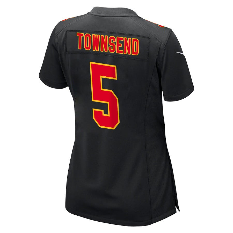 Tommy Townsend 5 Kansas City Chiefs Super Bowl LVIII Champions 4X Fashion Game Women Jersey - Carbon Black JS7195 Saliibo - Image 3