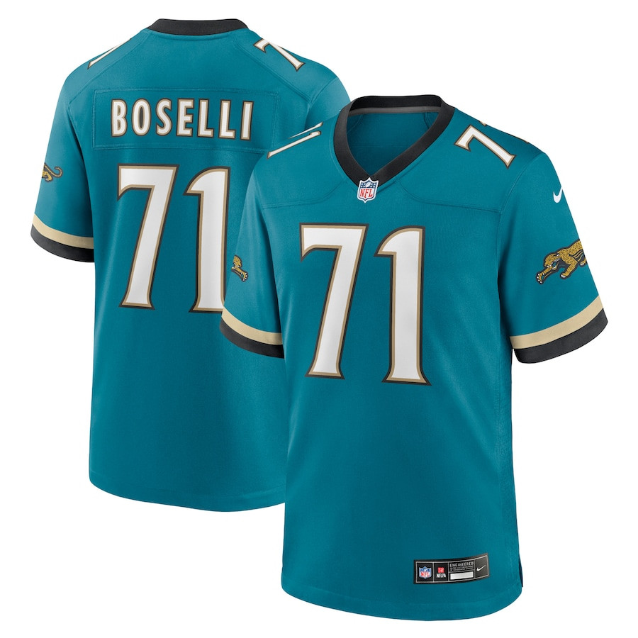Tony Boselli 71 Jacksonville Jaguars Prowler Throwback Player Game Men Jersey - Teal JS8767 Saliibo