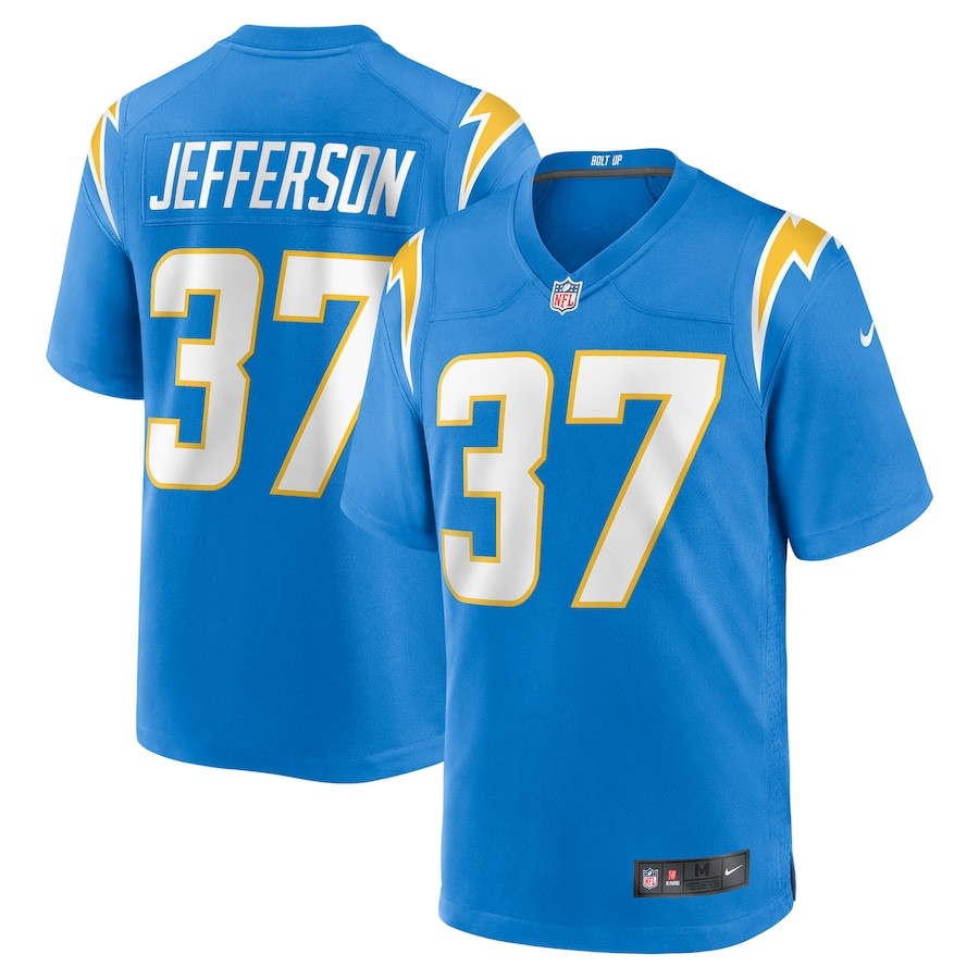 Tony Jefferson 37 Los Angeles Chargers Team Game Men Jersey - Powder Blue JS6775 Saliibo