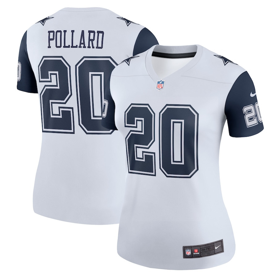 Tony Pollard 20 Dallas Cowboys Women Alternate Legend Jersey - White JS7720 Saliibo