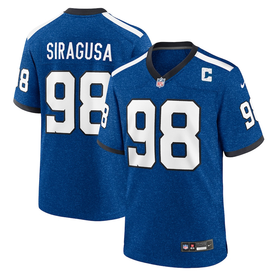 Tony Siragusa 98 Indianapolis Colts Indiana Nights Alternate Game Men Jersey - Royal JS4639 Saliibo