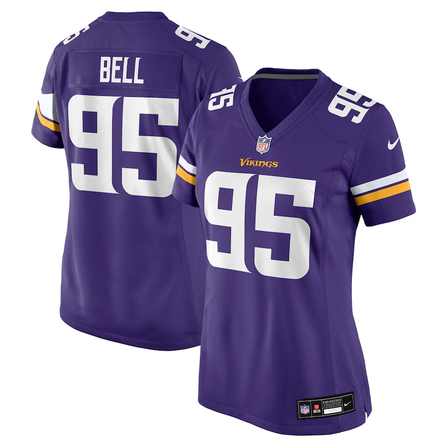 Travis Bell 95 Minnesota Vikings Women's Game Jersey - Purple JS4977 Saliibo