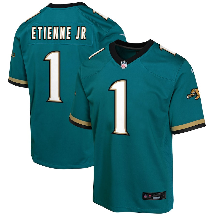 Travis Etienne 1 Jacksonville Jaguars Prowler Throwback Player Game YOUTH Jersey - Teal JS1638 Saliibo