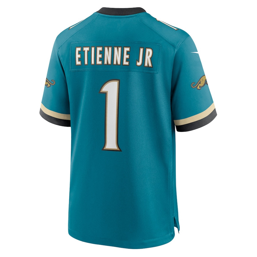 Travis Etienne Jr 1 Jacksonville Jaguars Prowler Throwback Player Game Men Jersey - Teal JS3856 Saliibo - Image 3