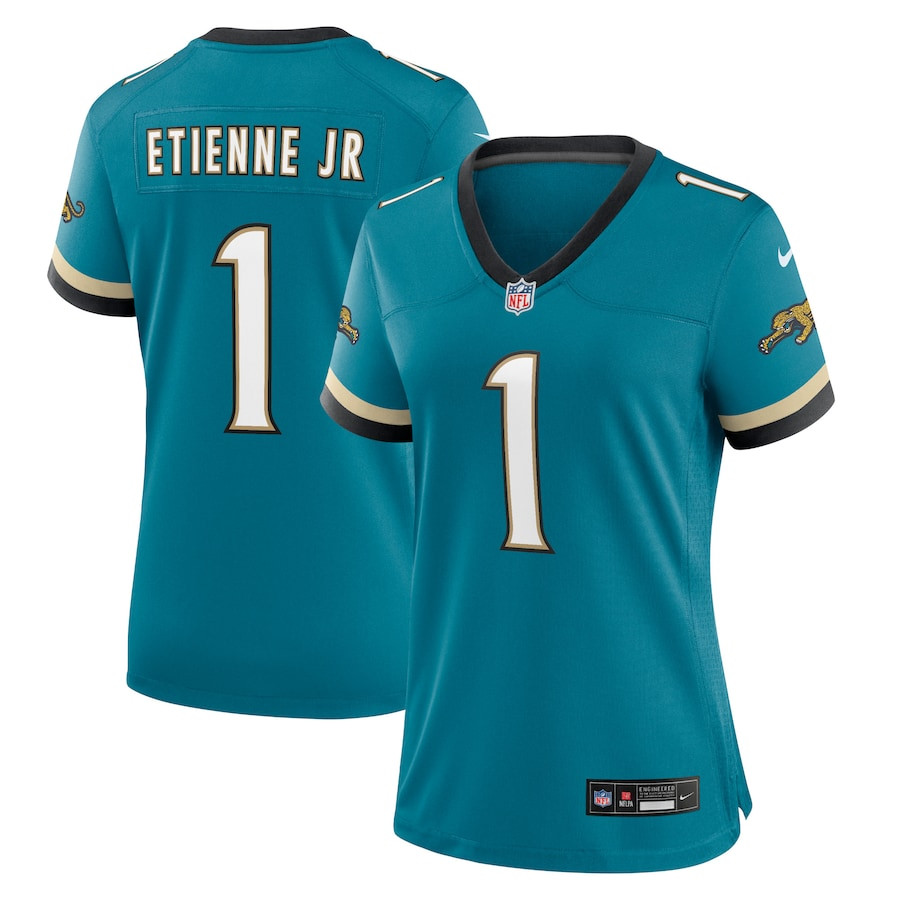 Travis Etienne Jr 1 Jacksonville Jaguars Women's Prowler Throwback Game Jersey - Teal JS5158 Saliibo