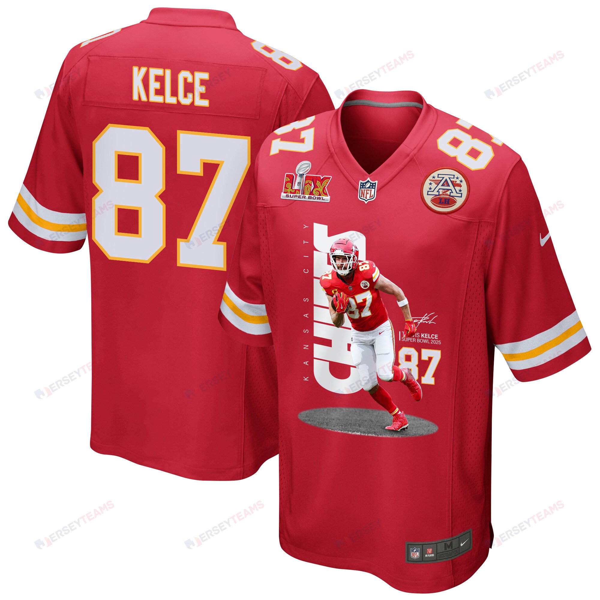 Travis Kelce 87 Kansas City Chiefs Big Yeti Game Men Jersey - Red JS9113 Saliibo