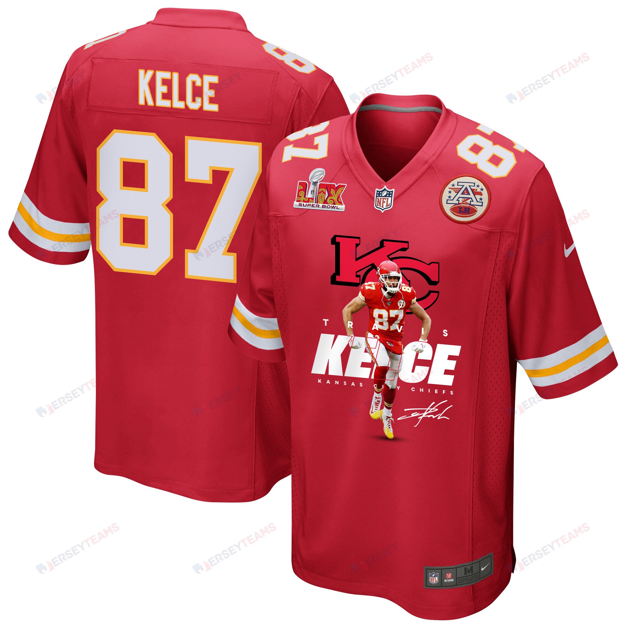 Travis Kelce 87 Kansas City Chiefs Kelce's Kingdom Game Men Jersey - Red JS7752 Saliibo