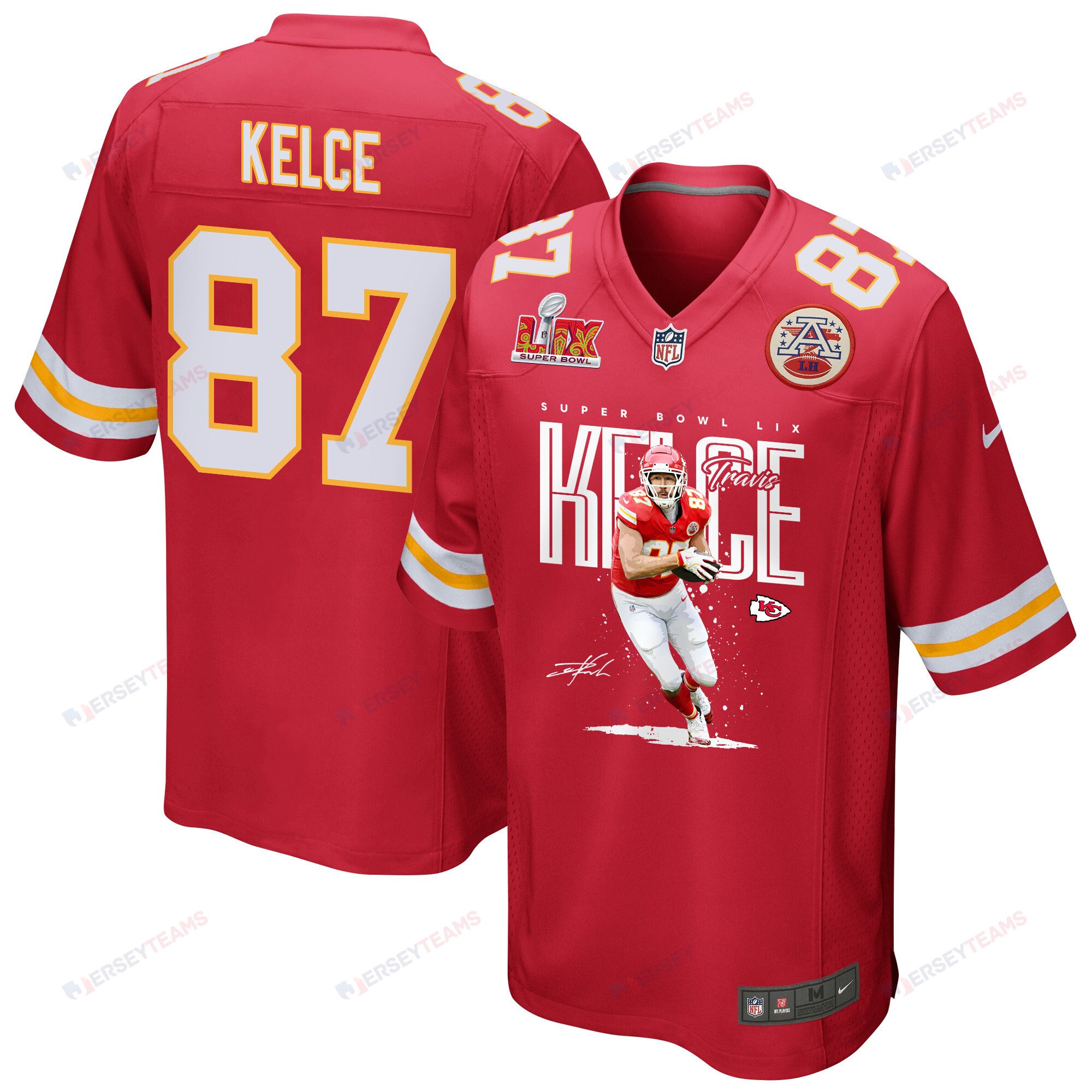 Travis Kelce 87 Kansas City Chiefs New Heights Knights Game Men Jersey - Red JS6926 Saliibo