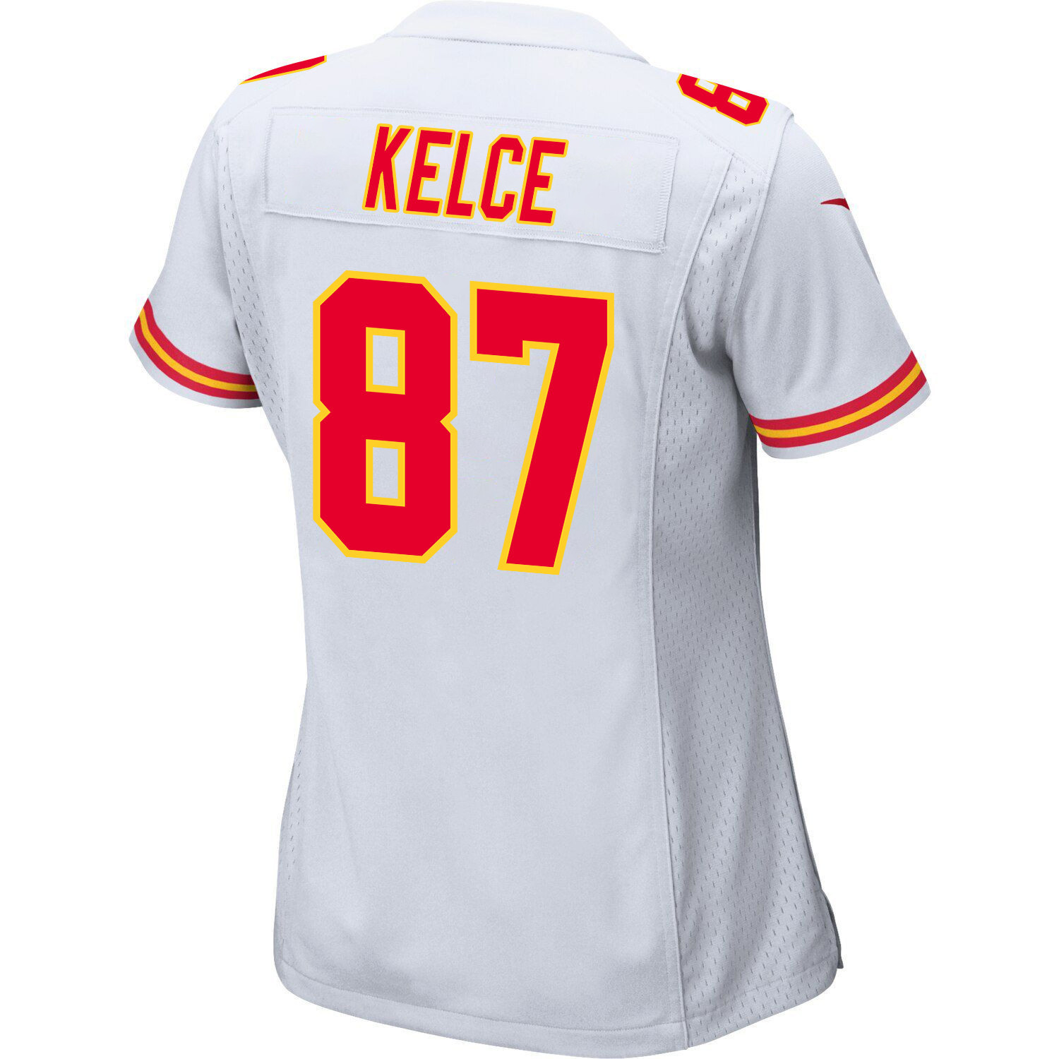 Travis Kelce 87 Kansas City Chiefs Super Bowl LVIII Champions 4 Stars Patch Game Women Jersey - White JS2134 Saliibo - Image 3