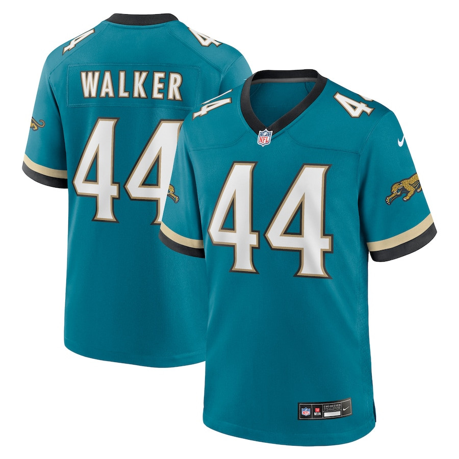 Travon Walker 44 Jacksonville Jaguars Prowler Throwback Player Game Men Jersey - Teal JS7101 Saliibo