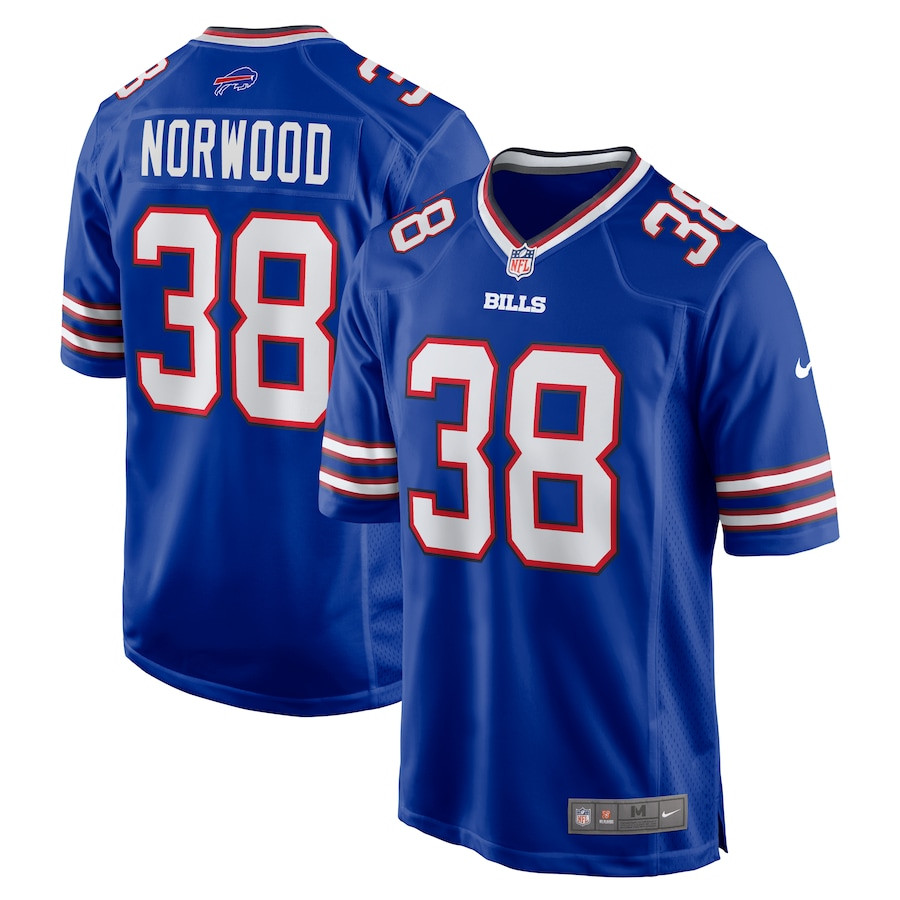 Tre Norwood 38 Buffalo Bills Team Game Jersey - Royal JS5170 Saliibo