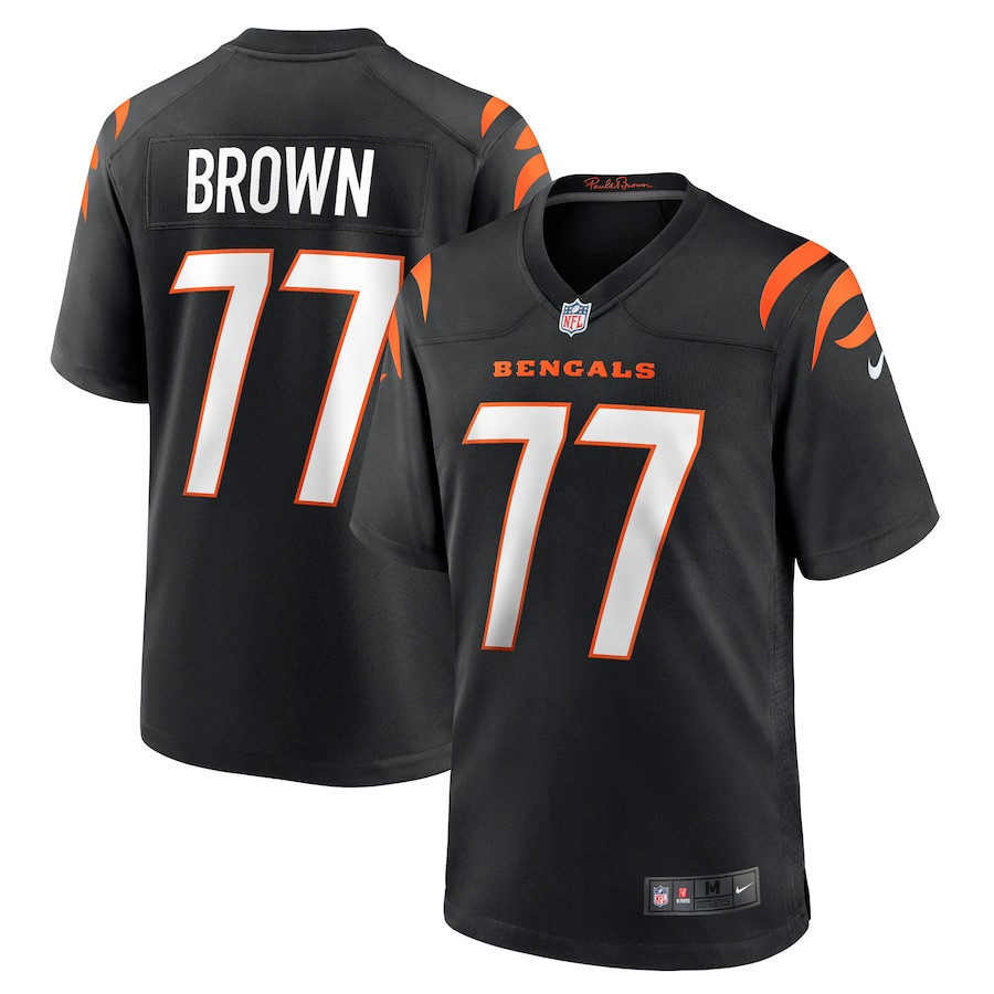 Trent Brown 77 Cincinnati Bengals Game Men Jersey - Black JS7218 Saliibo