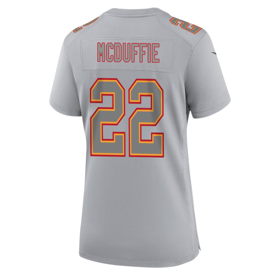 Trent McDuffie 22 Kansas City Chiefs Super Bowl LVIII Champions 4X Atmosphere Fashion Game Women Jersey - Gray JS6179 Saliibo - Image 3