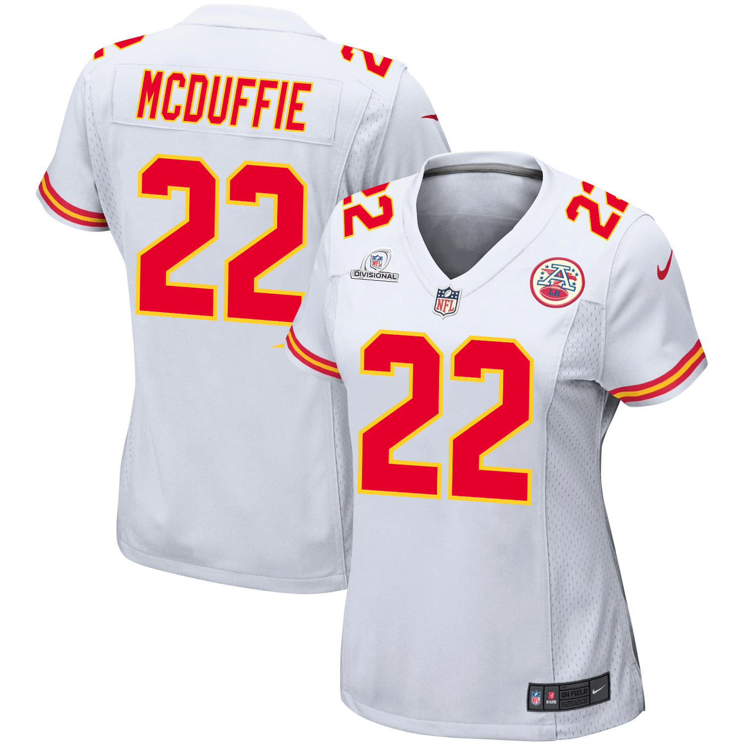 Trent McDuffie 22 Kansas City Chiefs Super Bowl LVIII Patch Game Women Jersey - White JS3728 Saliibo