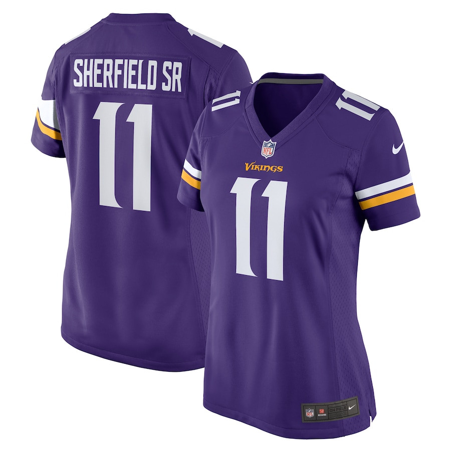 Trent Sherfield Sr. 11 Minnesota Vikings Women's Game Jersey - Purple JS2866 Saliibo