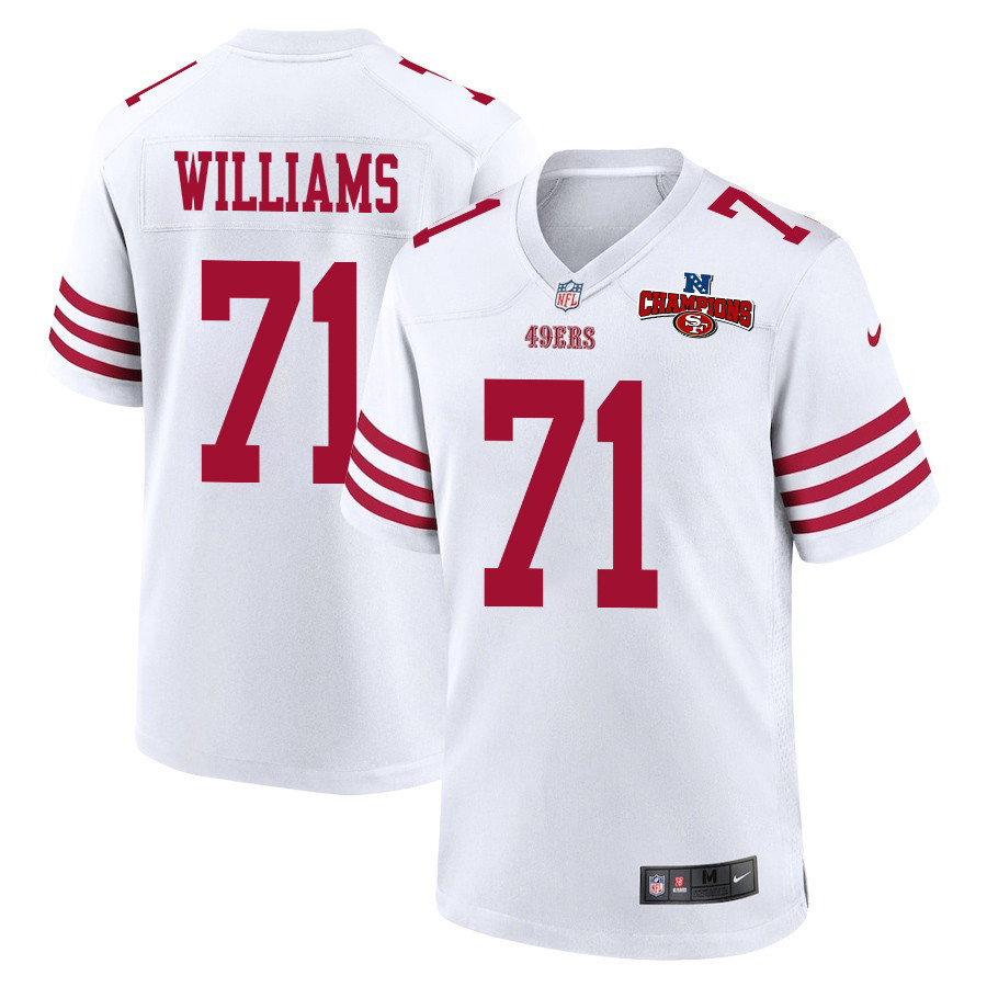 Trent Williams 71 San Francisco 49ers NFC Champions Patch Game Men Jersey - White JS8657 Saliibo