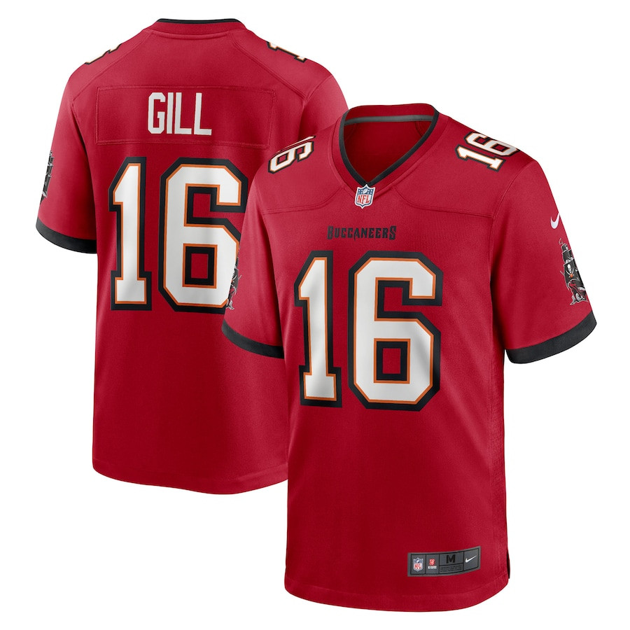 Trenton Gill 16 Tampa Bay Buccaneers Team Game Men Jersey - Red JS2609 Saliibo