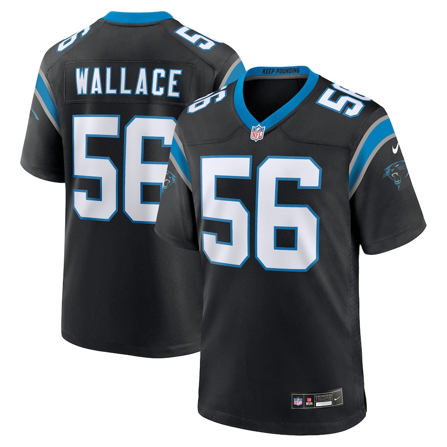 Trevin Wallace 56 Carolina Panthers Game Men Jersey - Black JS2303 Saliibo