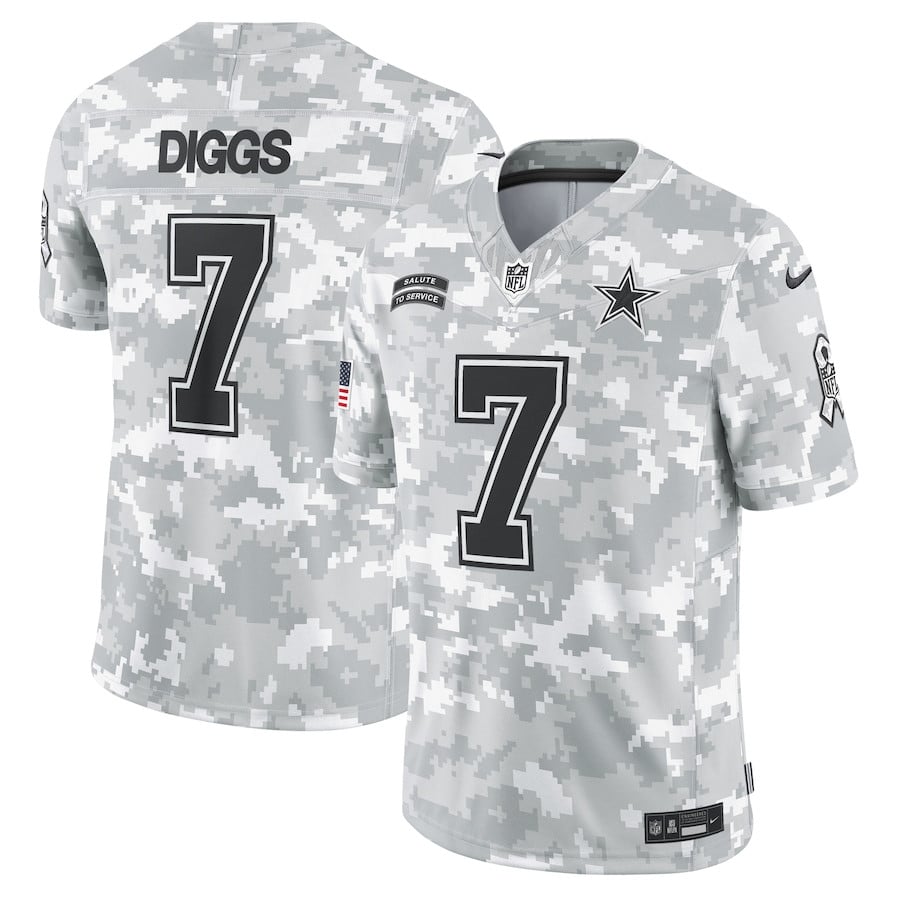 Trevon Diggs 7 Dallas Cowboys 2024 Salute to Service Limited Men Jersey - Arctic Camo JS5937 Saliibo