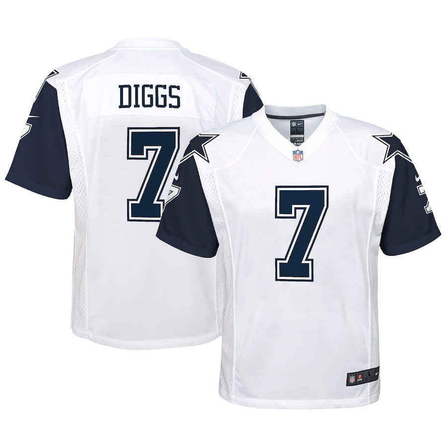 Trevon Diggs 7 Dallas Cowboys YOUTH Alternate Game Jersey - White JS4951 Saliibo