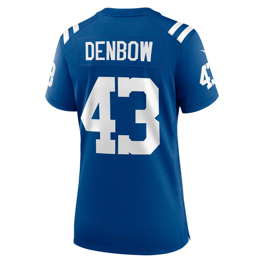 Trevor Denbow 43 Indianapolis Colts Women's Game Jersey - Royal JS5766 Saliibo - Image 3