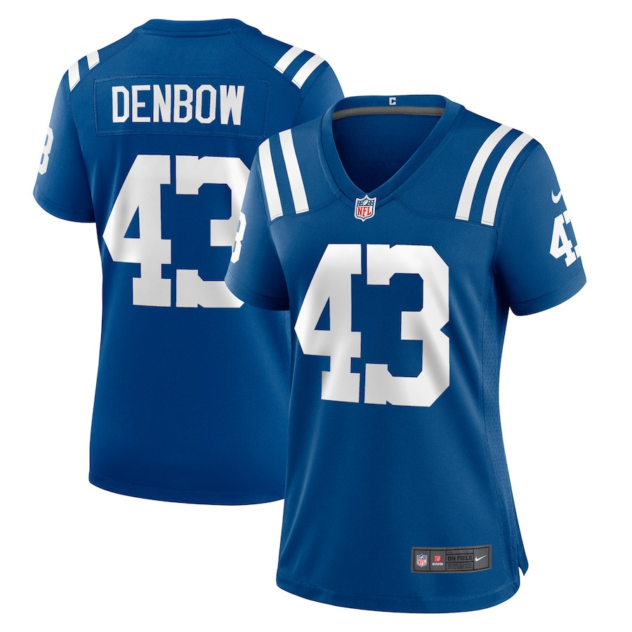 Trevor Denbow 43 Indianapolis Colts Women's Game Jersey - Royal JS5766 Saliibo