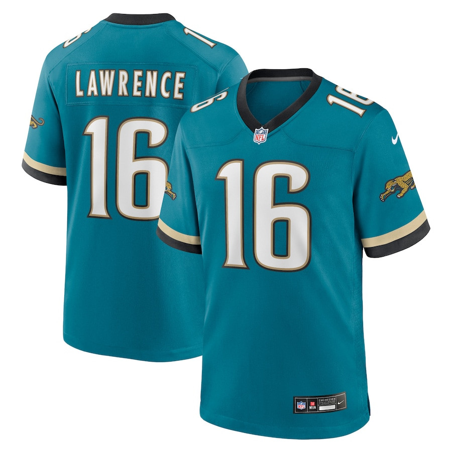 Trevor Lawrence 16 Jacksonville Jaguars Prowler Throwback Player Game Men Jersey - Teal JS9562 Saliibo