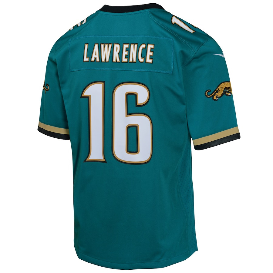 Trevor Lawrence 16 Jacksonville Jaguars Prowler Throwback Player Game YOUTH Jersey - Teal JS2872 Saliibo - Image 3