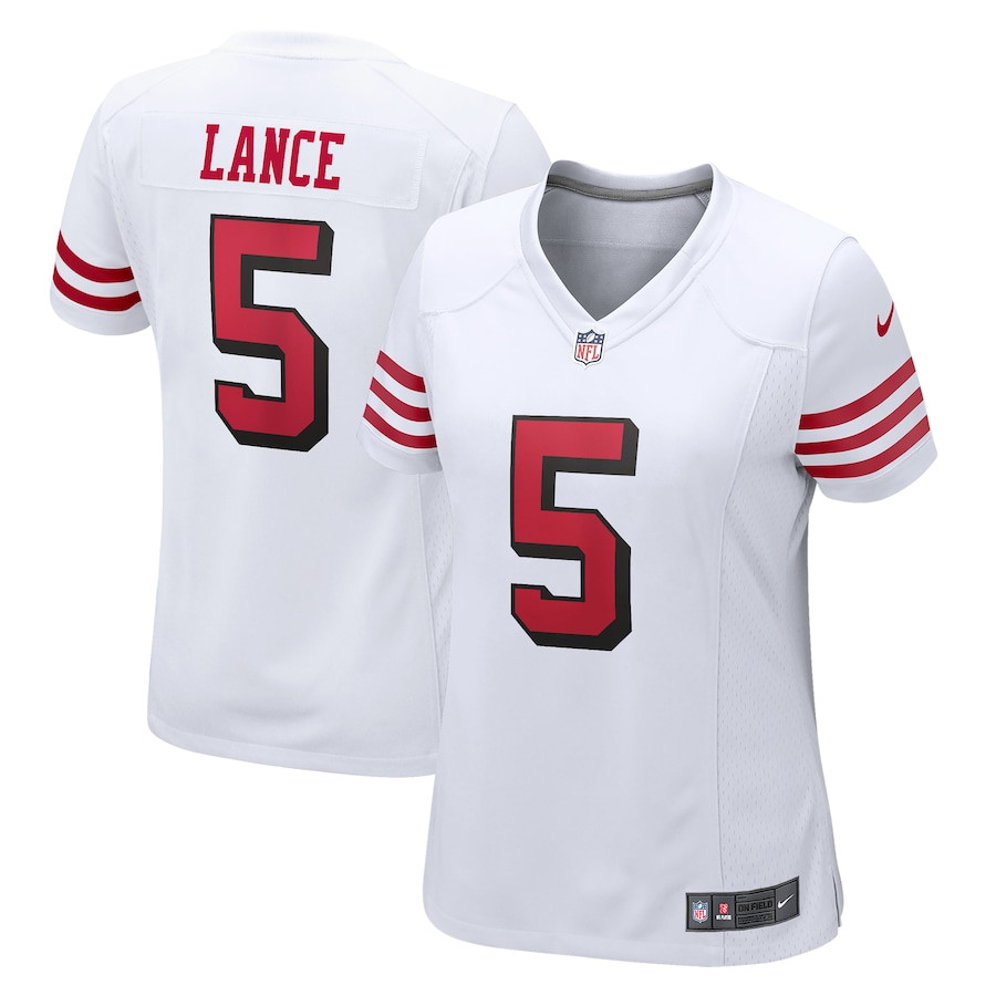 Trey Lance 5 San Francisco 49ers Women Jersey - White JS7829 Saliibo
