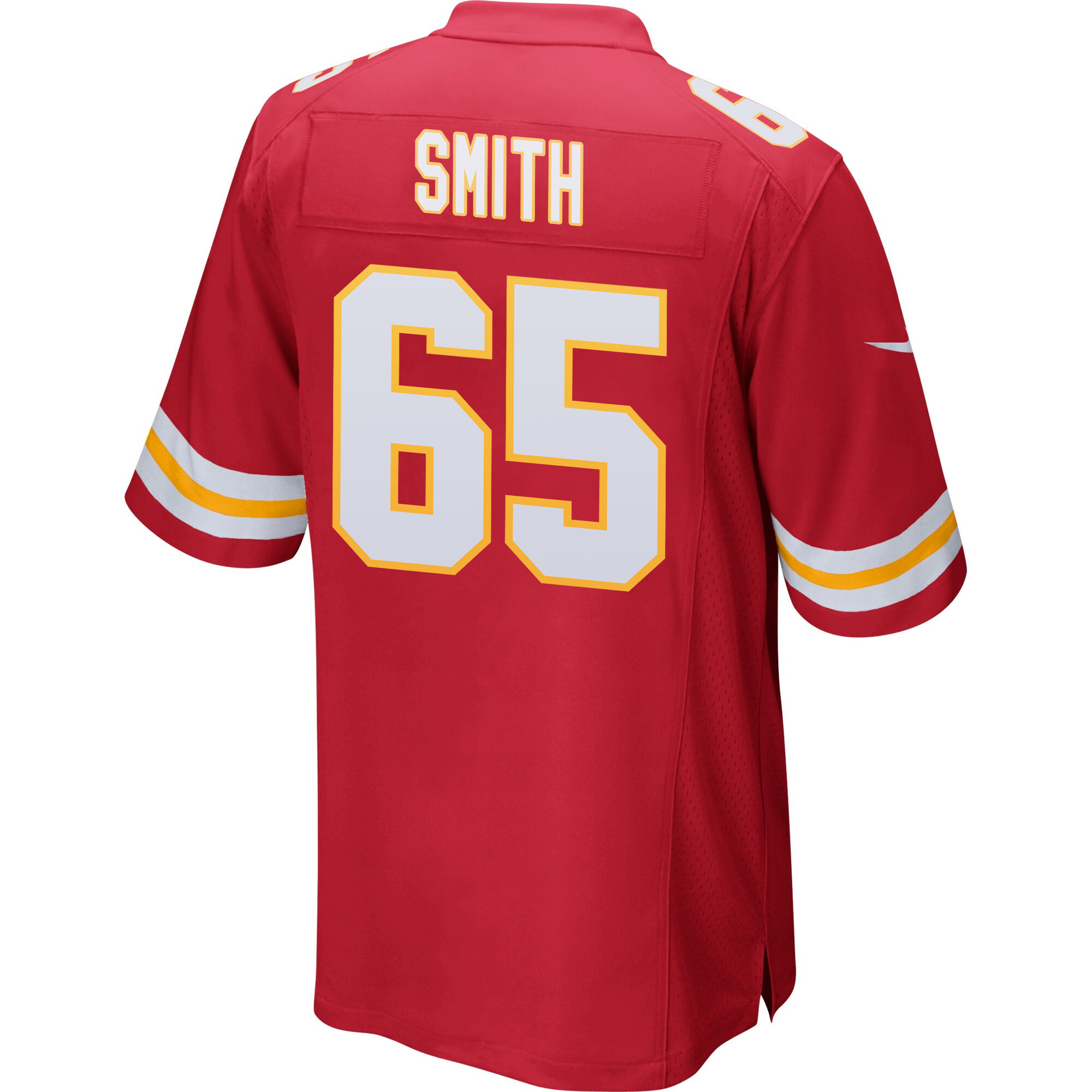 Trey Smith 65 Kansas City Chiefs AFC Champions Patch Game Men Jersey - Red JS4298 Saliibo - Image 3