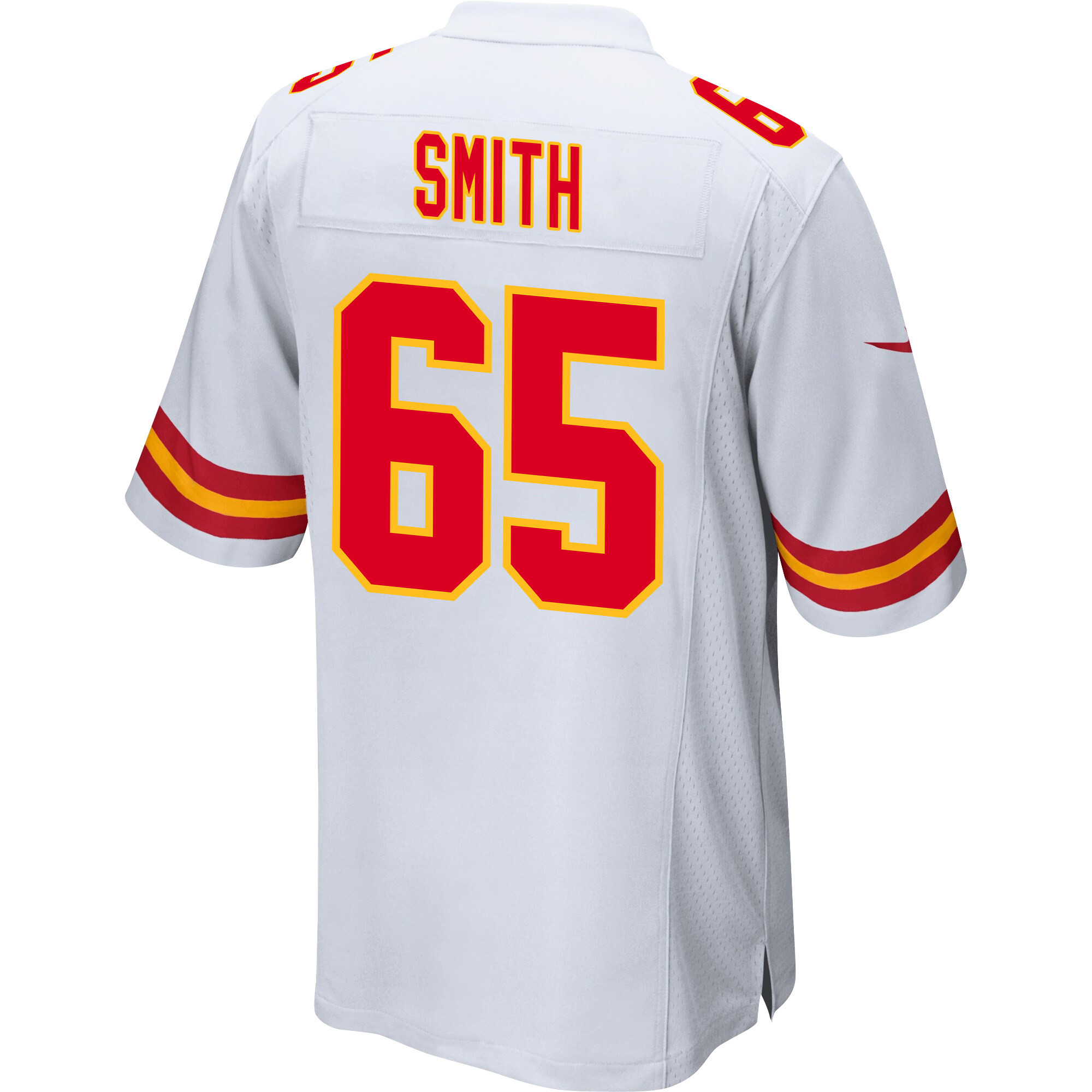 Trey Smith 65 Kansas City Chiefs AFC Champions Patch Game Men Jersey - White JS1686 Saliibo - Image 3