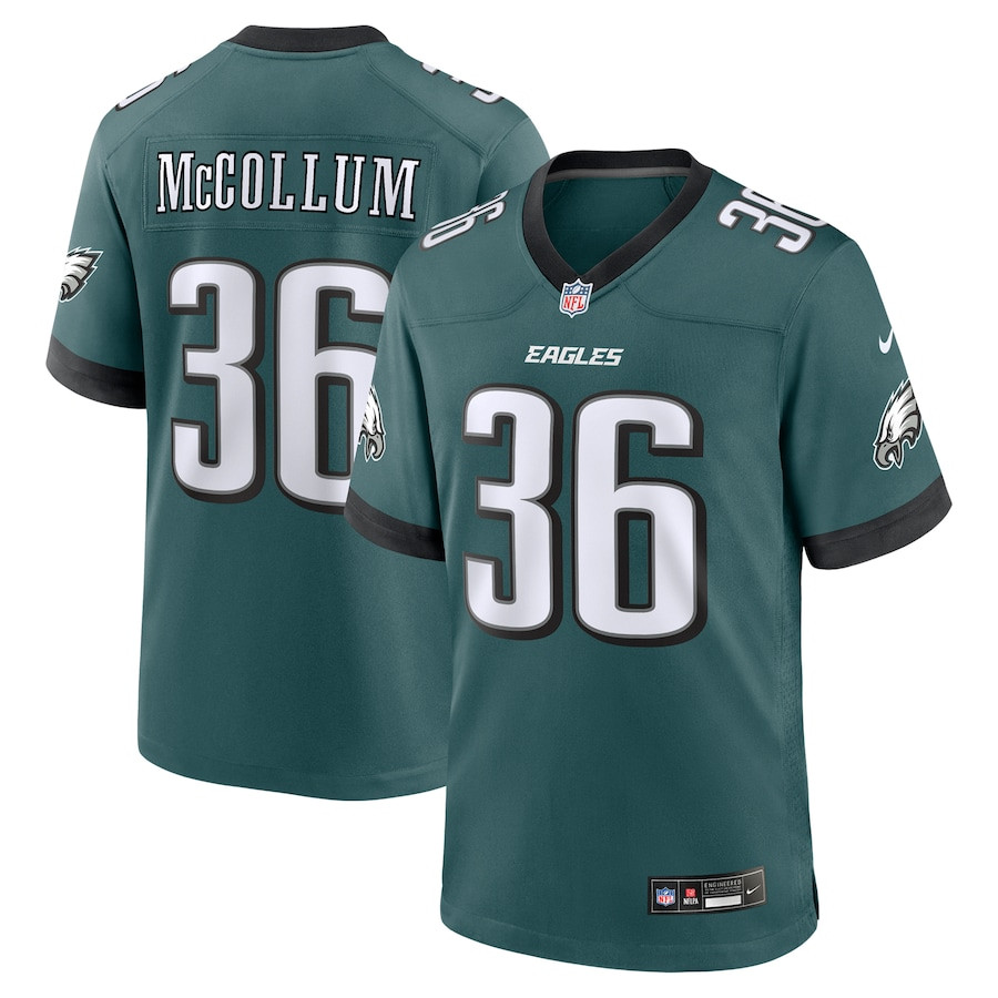 Tristin McCollum 36 Philadelphia Eagles Team Game Men Jersey - Midnight Green JS8437 Saliibo